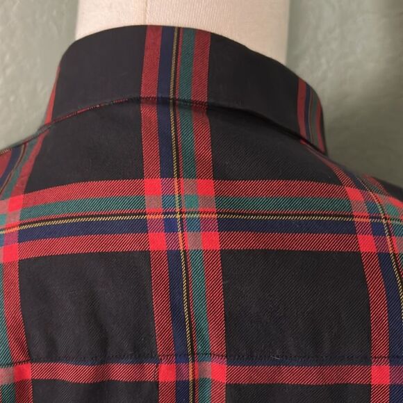 Givenchy Black & Red Tartan Cotton Pocket Shirt, 42US 17 Preowned - Picture 5 of 11